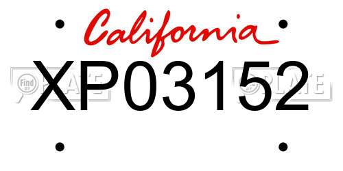 XP03152 California License Plate