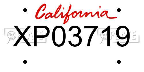 XP03719 California License Plate