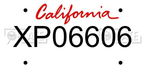 XP06606 California License Plate