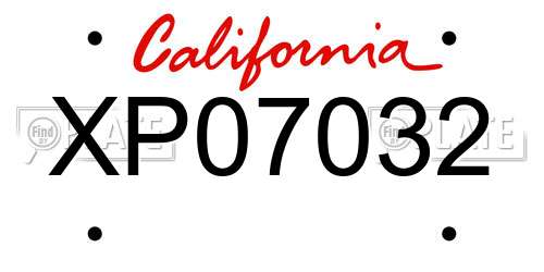 XP07032 California License Plate