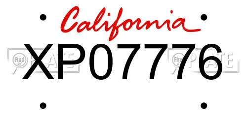 XP07776 California License Plate