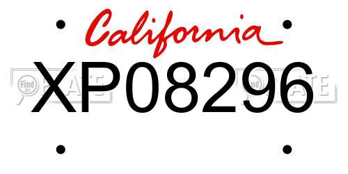XP08296 California License Plate