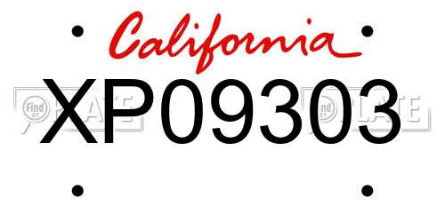 XP09303 California License Plate