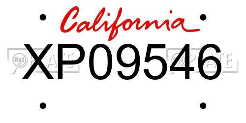 XP09546 California License Plate