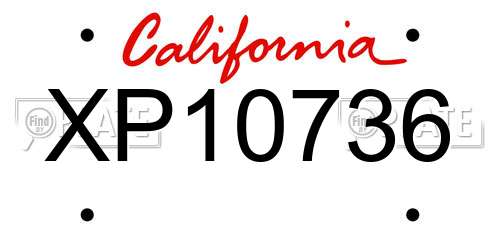 XP10736 California License Plate