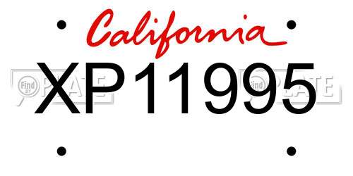 XP11995 California License Plate