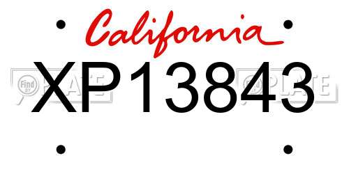 XP13843 California License Plate