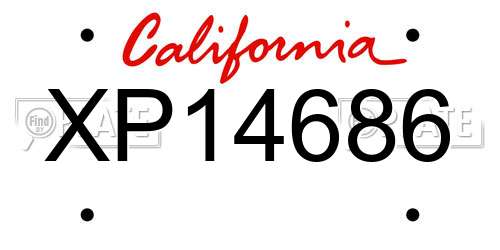 XP14686 California License Plate