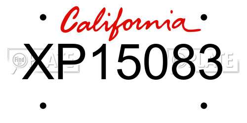 XP15083 California License Plate