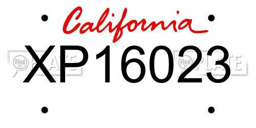 XP16023 California License Plate
