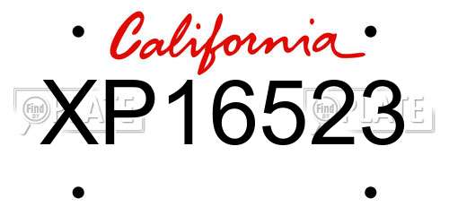 XP16523 California License Plate