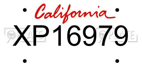 XP16979 California License Plate