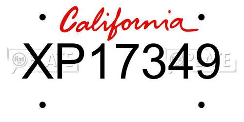 XP17349 California License Plate