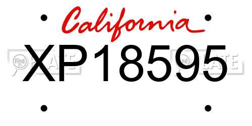 XP18595 California License Plate