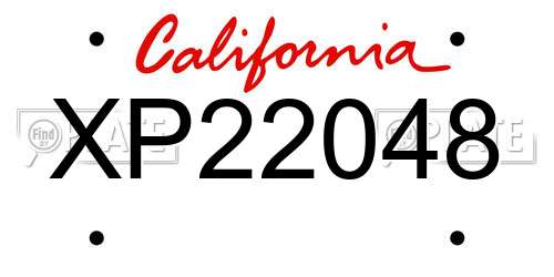XP22048 California License Plate