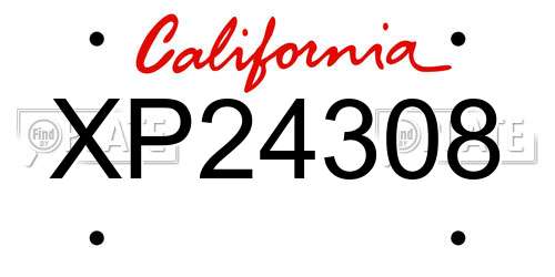 XP24308 California License Plate