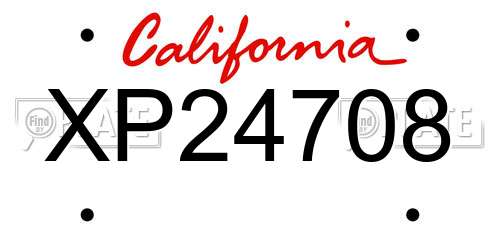 XP24708 California License Plate
