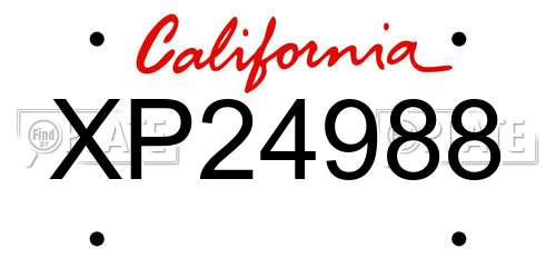 XP24988 California License Plate