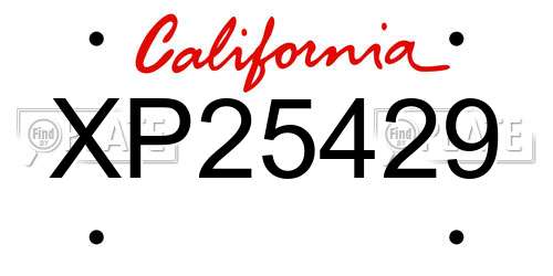 XP25429 California License Plate