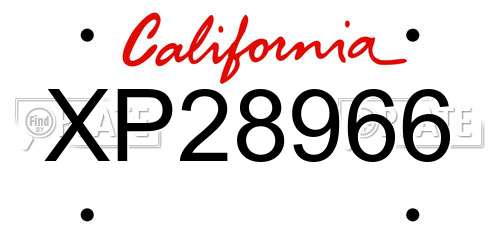 XP28966 California License Plate