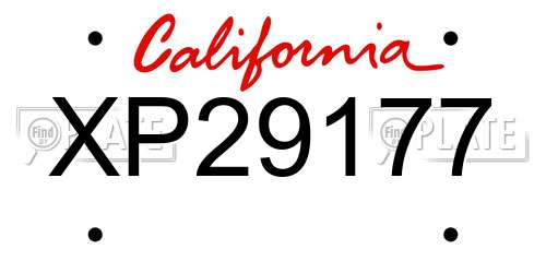 XP29177 California License Plate