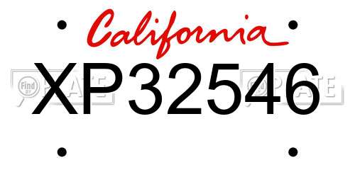 XP32546 California License Plate