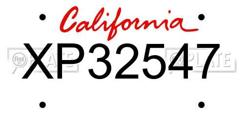 XP32547 California License Plate
