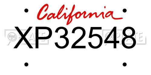 XP32548 California License Plate