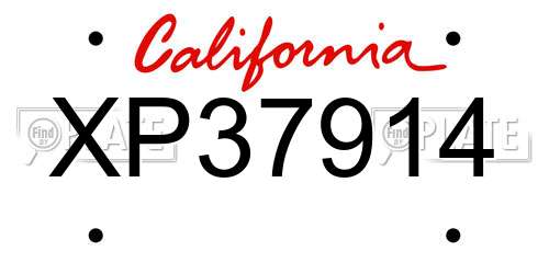 XP37914 California License Plate