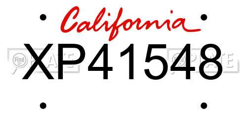 XP41548 California License Plate