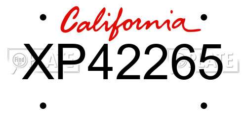 XP42265 California License Plate