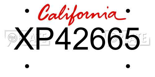 XP42665 California License Plate