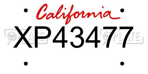 XP43477 California License Plate
