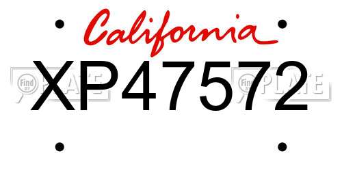 XP47572 California License Plate
