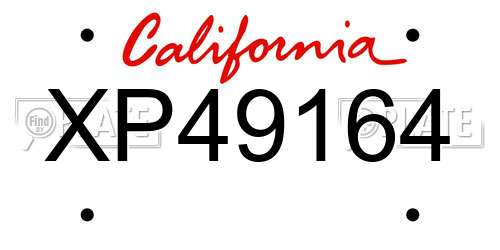 XP49164 California License Plate