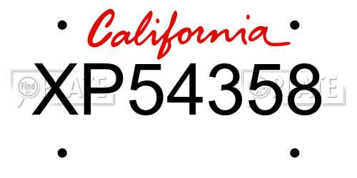 XP54358 California License Plate