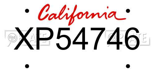 XP54746 California License Plate