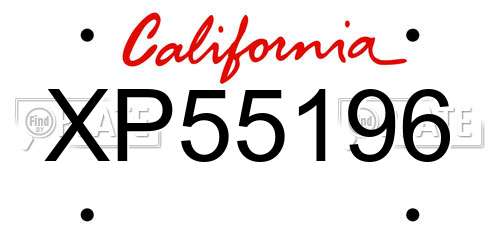 XP55196 California License Plate