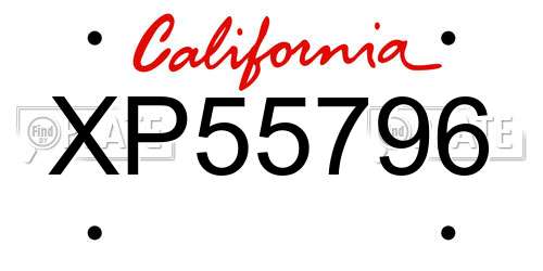 XP55796 California License Plate