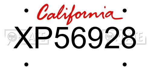 XP56928 California License Plate