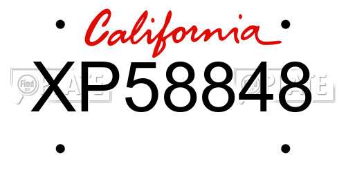 XP58848 California License Plate