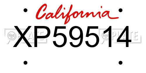 XP59514 California License Plate