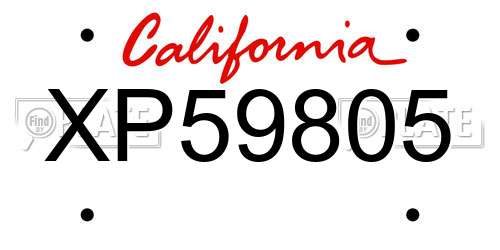 XP59805 California License Plate