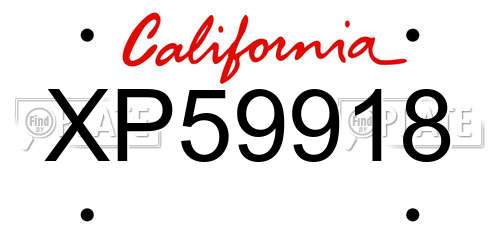 XP59918 California License Plate