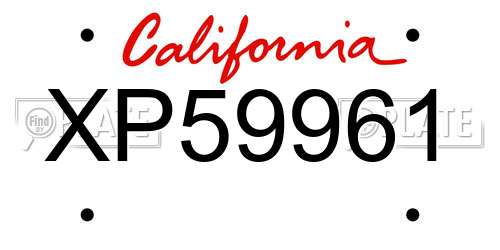 XP59961 California License Plate