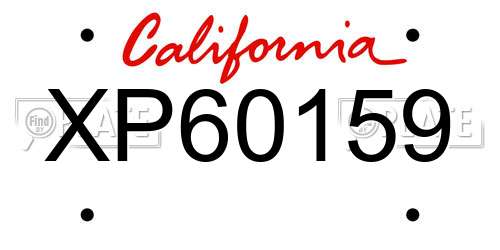 XP60159 California License Plate