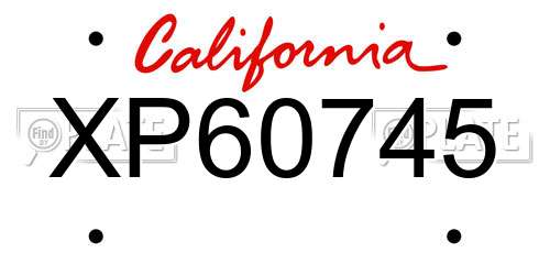 XP60745 California License Plate