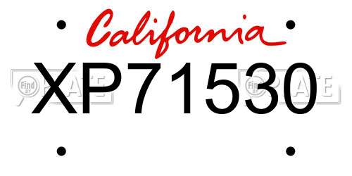 XP71530 California License Plate