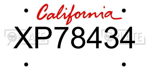 XP78434 California License Plate