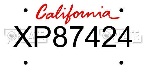 XP87424 California License Plate
